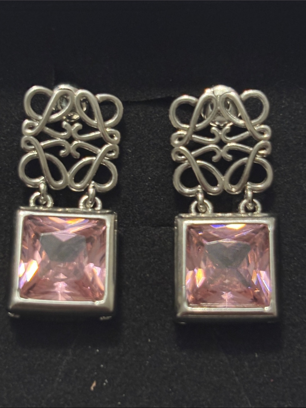 Loewe Elegant Pink Square Drop Earrings